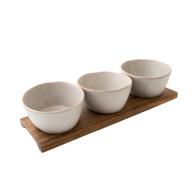 K&Co Slate Home 3 Bowl Serve Tray